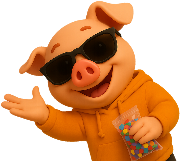 Mascota Inflalandia festejando (derecha)